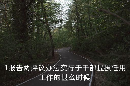 1報告兩評議辦法實行于干部提拔任用工作的甚么時候