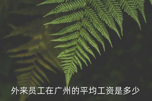 外來員工在廣州的平均工資是多少