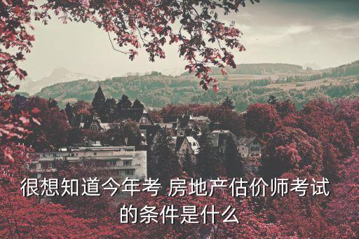 房地產(chǎn)估價師報考條件，很想知道今年考 房地產(chǎn)估價師考試 的條件是什么