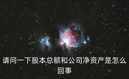 請問一下股本總額和公司凈資產(chǎn)是怎么回事