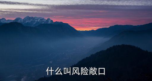 什么叫風(fēng)險(xiǎn)敞口