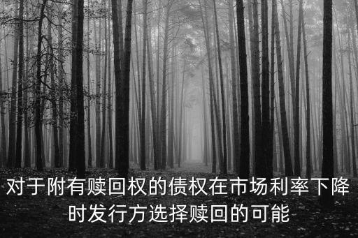 對于附有贖回權(quán)的債權(quán)在市場利率下降時發(fā)行方選擇贖回的可能