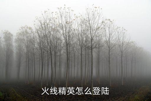 火線精英怎么登陸
