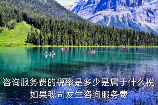 咨詢服務(wù)費(fèi)的稅率是多少是屬于什么稅如果我司發(fā)生咨詢服務(wù)費(fèi)