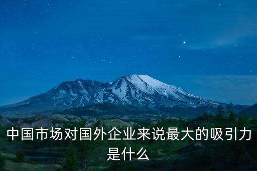 中國市場對國外企業(yè)來說最大的吸引力是什么