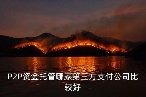 P2P資金托管哪家第三方支付公司比較好