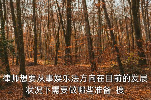 律師想要從事娛樂(lè)法方向在目前的發(fā)展?fàn)顩r下需要做哪些準(zhǔn)備  搜