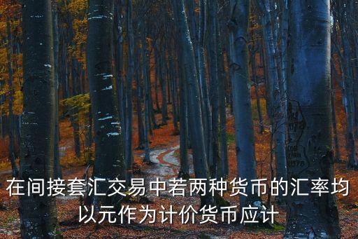 在間接套匯交易中若兩種貨幣的匯率均以元作為計(jì)價(jià)貨幣應(yīng)計(jì)