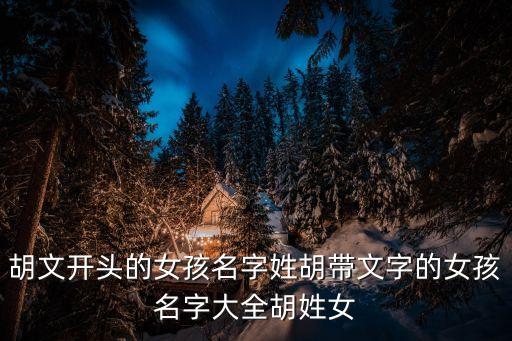 胡文開頭的女孩名字姓胡帶文字的女孩名字大全胡姓女