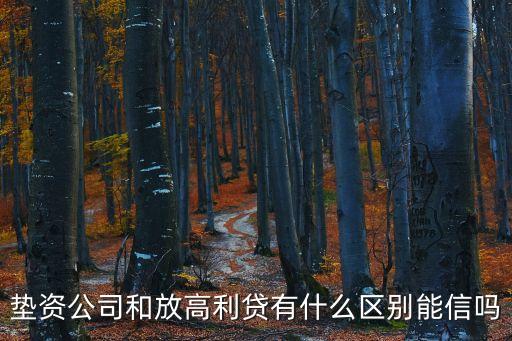 墊資公司和放高利貸有什么區(qū)別能信嗎