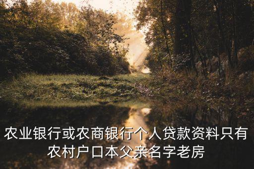 農商銀行個人貸款，農商銀行可以貸款嗎