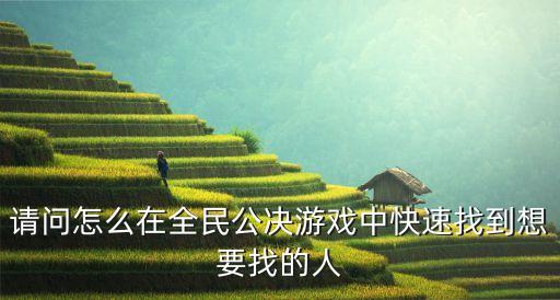 全民公決，請問怎么在全民公決游戲中快速找到想要找的人