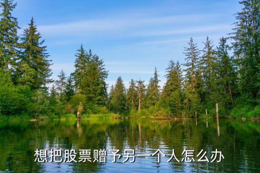 炒股贈送，想把股票贈予另一個人怎么辦