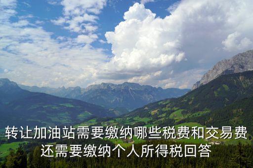 轉讓加油站需要繳納哪些稅費和交易費還需要繳納個人所得稅回答