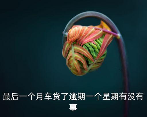 車貸逾期多久之內(nèi)沒事，最后一個月車貸了逾期一個星期有沒有事