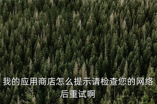 我的應(yīng)用商店怎么提示請(qǐng)檢查您的網(wǎng)絡(luò)后重試啊