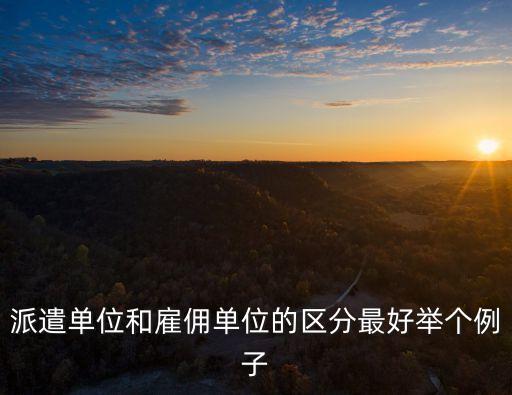 派遣單位和雇傭單位的區(qū)分最好舉個例子