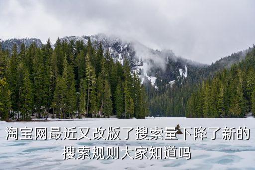 淘寶網(wǎng)最近又改版了搜索量下降了新的搜索規(guī)則大家知道嗎