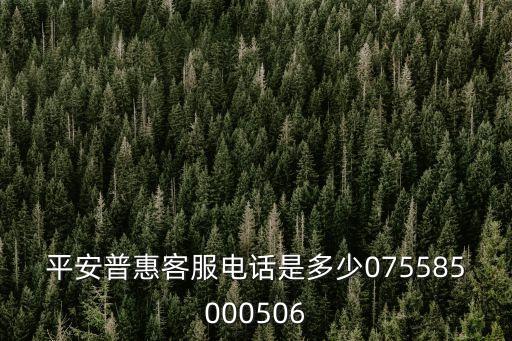 平安普惠客服電話是多少075585000506