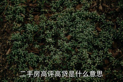 二手房高評(píng)高貸是什么意思