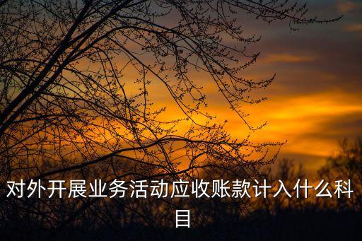 對外開展業(yè)務(wù)活動應(yīng)收賬款計入什么科目
