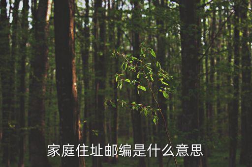 家庭住址郵編是什么意思