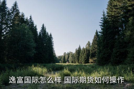 逸富國際怎么樣 國際期貨如何操作