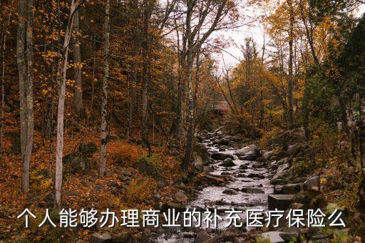 個人能夠辦理商業(yè)的補充醫(yī)療保險么