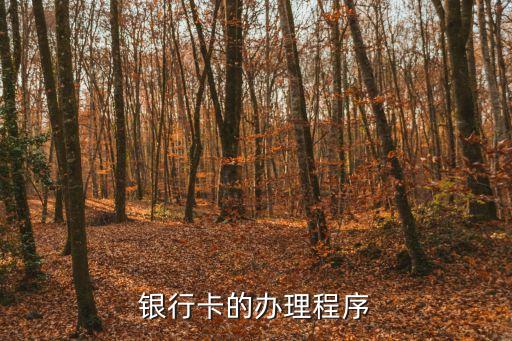 銀行卡的辦理程序