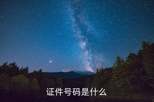 什么是證件號(hào)碼，什么叫證件號(hào)