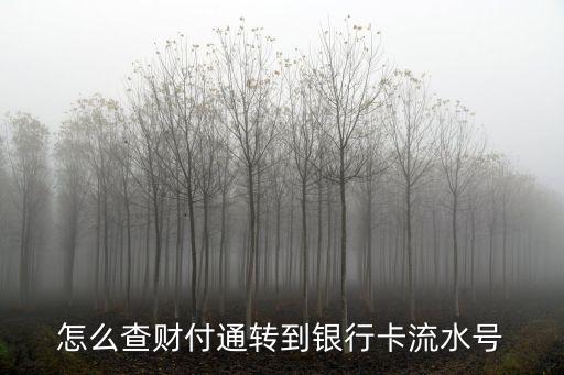 怎么查財(cái)付通轉(zhuǎn)到銀行卡流水號
