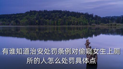 有誰知道治安處罰條例對(duì)偷窺女生上廁所的人怎么處罰具體點(diǎn)