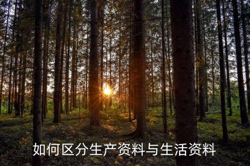 如何區(qū)分生產(chǎn)資料與生活資料