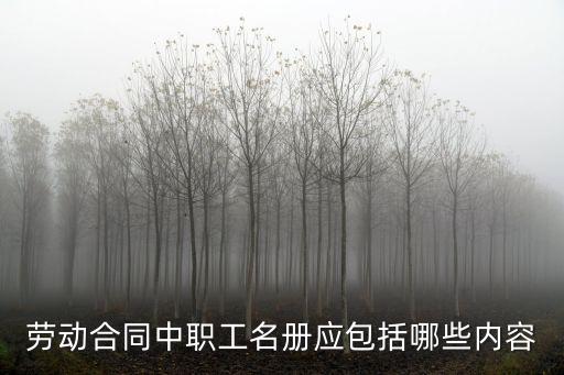 勞動合同中職工名冊應包括哪些內容