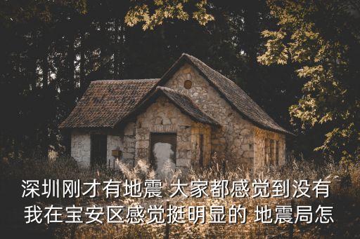 深圳剛才有地震 大家都感覺到?jīng)]有 我在寶安區(qū)感覺挺明顯的 地震局怎