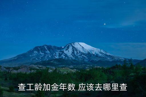 查工齡加金年數(shù) 應該去哪里查