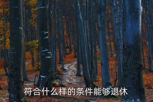 退休條件，符合什么樣的條件能夠退休
