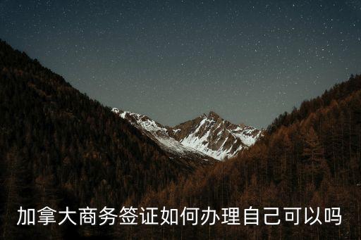 加拿大商務(wù)簽證如何辦理自己可以嗎