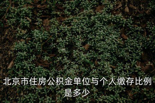 北京市住房公積金單位與個(gè)人繳存比例是多少