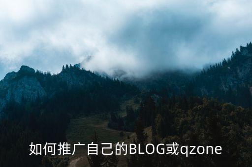 如何推廣自己的BLOG或qzone