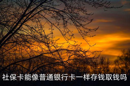 社保卡能像普通銀行卡一樣存錢取錢嗎