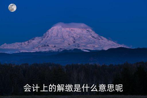 會計上的解繳是什么意思呢