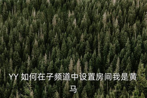 YY 如何在子頻道中設(shè)置房間我是黃馬