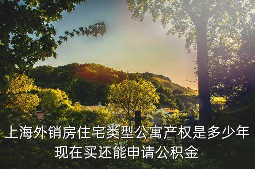 外銷房，上海外銷房住宅類型公寓產(chǎn)權(quán)是多少年現(xiàn)在買還能申請(qǐng)公積金