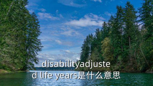 disabilityadjusted life years是什么意思