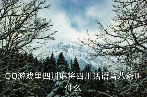 八條，QQ游戲里四川麻將四川話語音八條叫什么