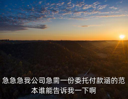 急急急我公司急需一份委托付款涵的范本誰能告訴我一下啊