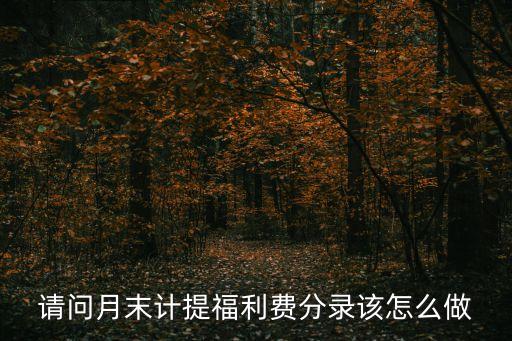 請(qǐng)問(wèn)月末計(jì)提福利費(fèi)分錄該怎么做