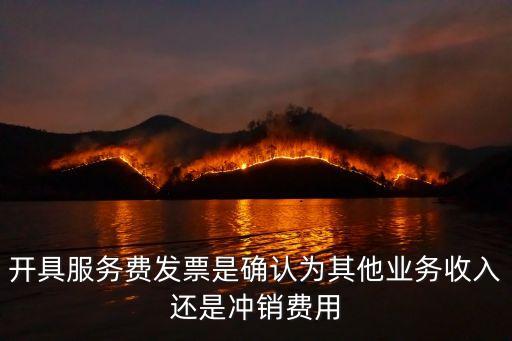 開具服務費發(fā)票是確認為其他業(yè)務收入還是沖銷費用