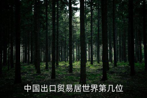 中國出口貿(mào)易居世界第幾位